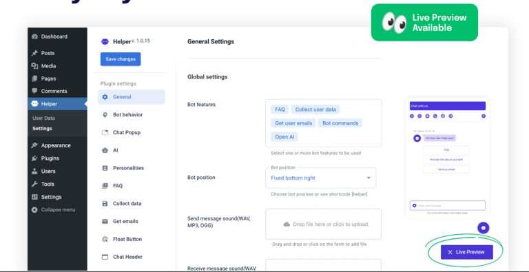 WordPress 插件 OpenAI 聊天机器人 – Helper助手破解版 1.0.18