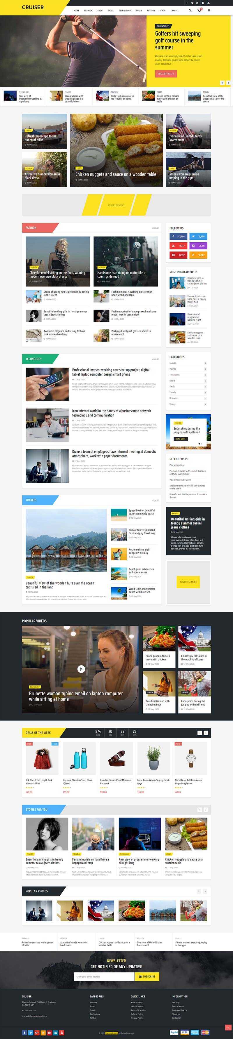 黄色响应式时尚资讯博客网站HTML模板AI匠码集 Web前端、Java、Python等全栈源码资源下载站-小K网-QQ活动_资源分享-源码基地-项目分享-安卓绿色软件基地AI匠码集 Web前端、Java、Python等全栈源码资源下载站-小K网-QQ活动_资源分享-源码基地-项目分享-安卓绿色软件基地