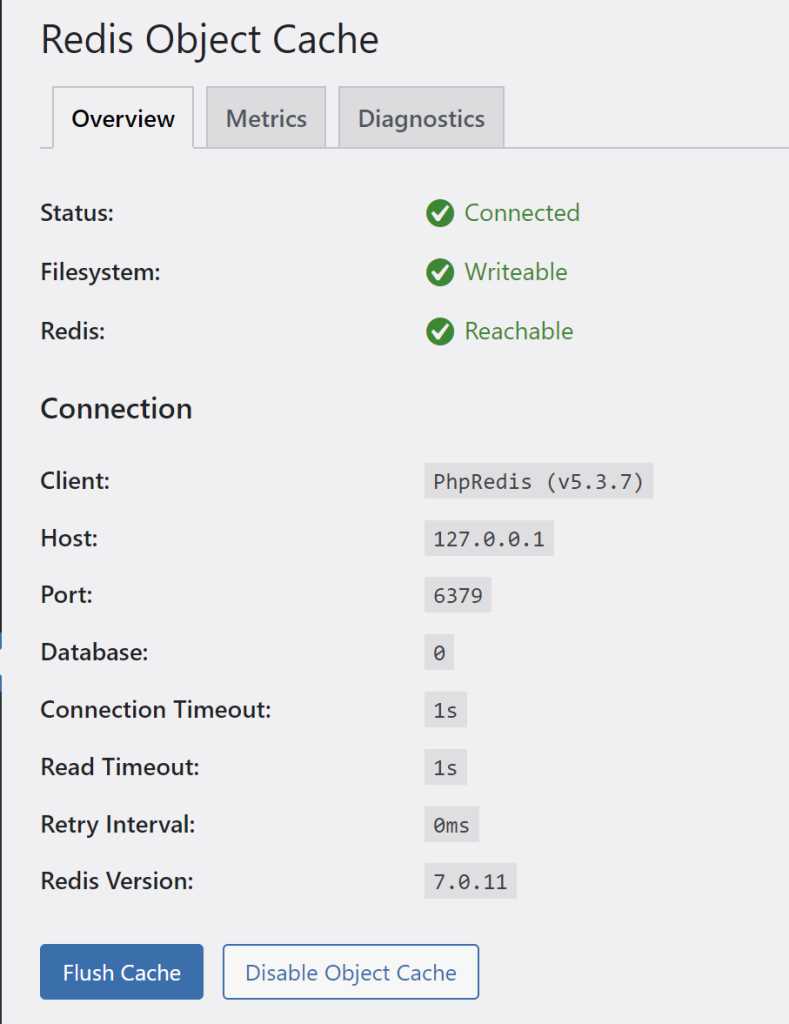 wordpress加速缓存插件Redis Object CacheV2.4.4